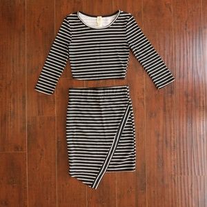 Crop top+skirt set